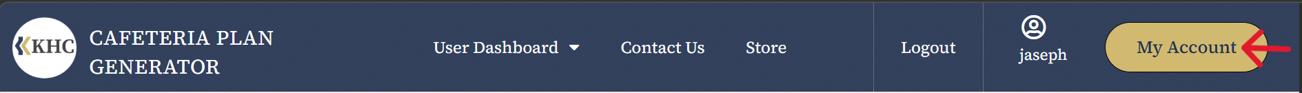 Screenshot: Accessing the Account Page