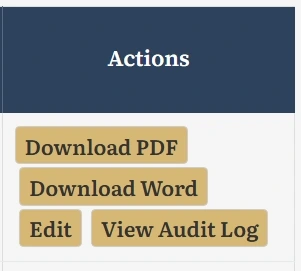 Screenshot: Dashboard Action Buttons